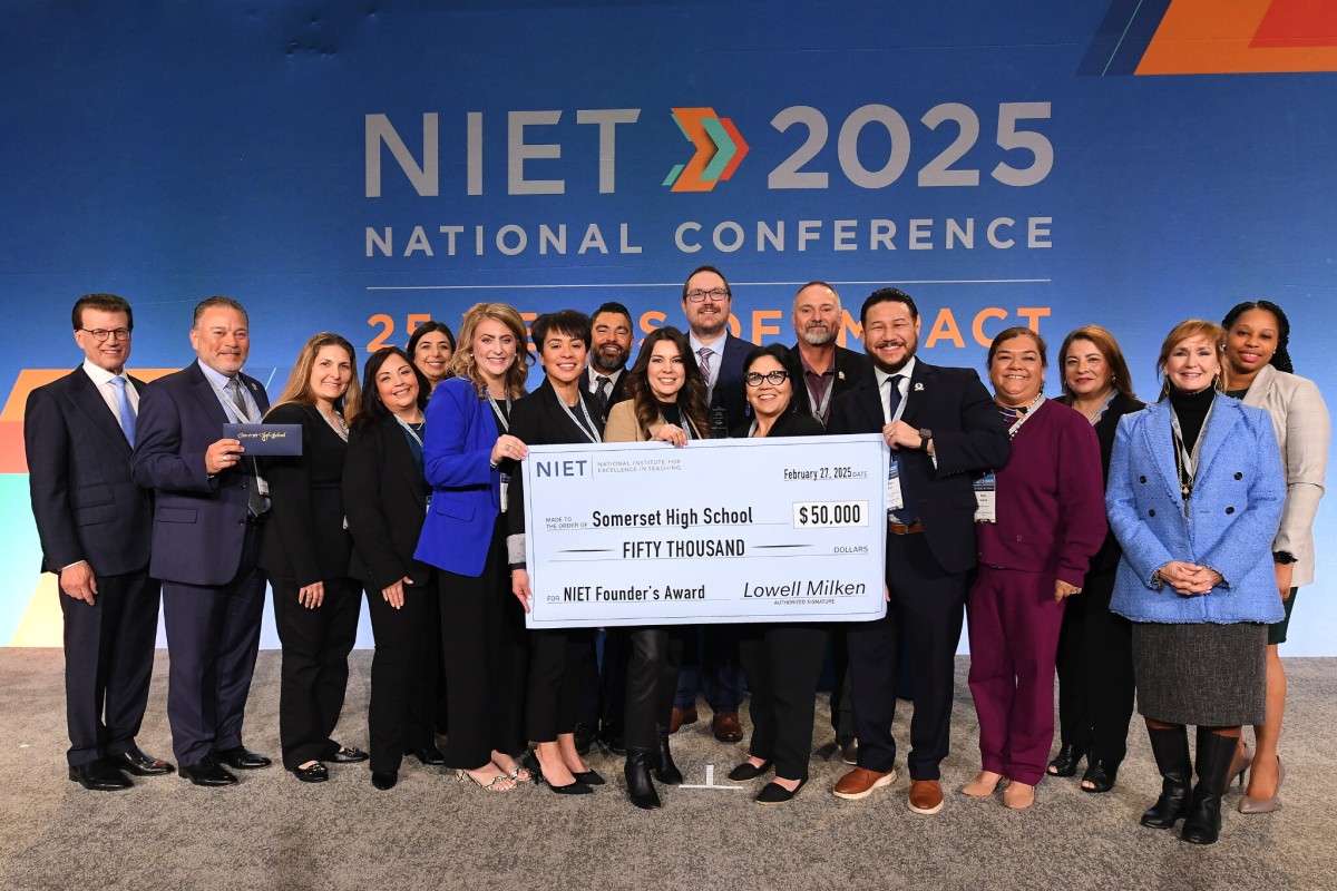 Texas’ Somerset High School Surprised with National Institute for Excellence in Teaching’s Founder’s Award and $50,000 Grand Prize